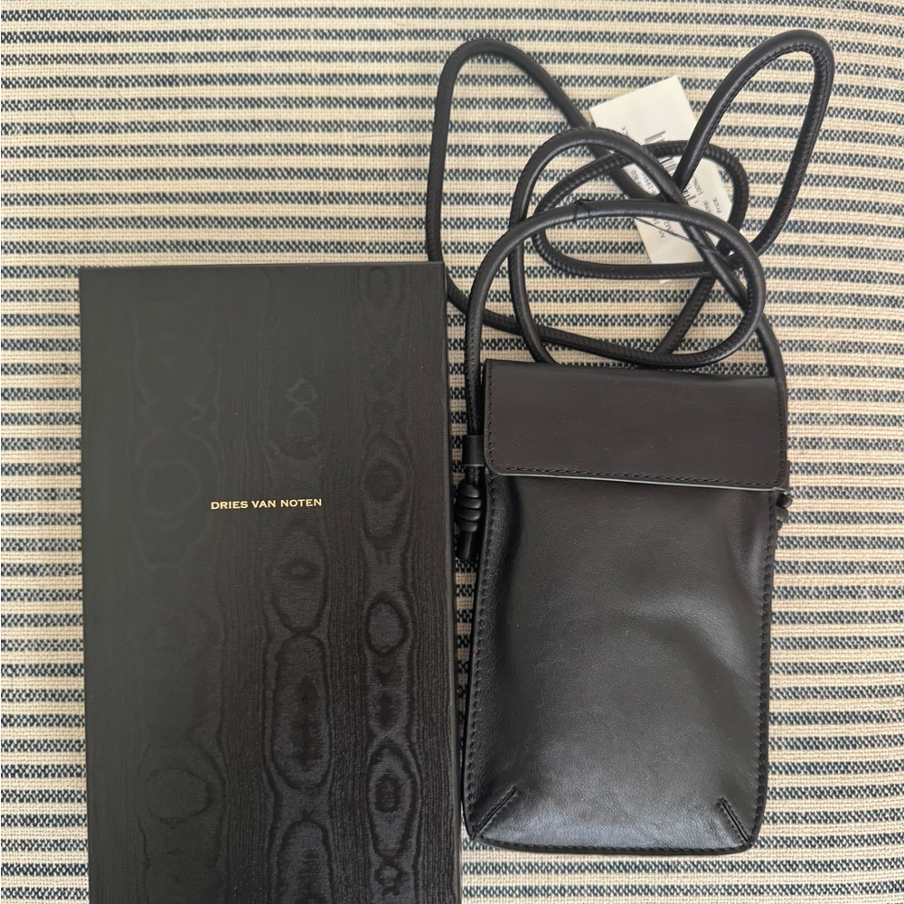 Dries Van Noten Black Leather Crossbody Bag